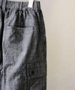 コットンリネン平織デニム　イージーワークパンツ